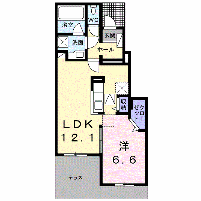 ルピナスⅠ 102【管理NO：1-021798701-01020】 ★家具家電は申し込み後に搬入します★の外観画像
