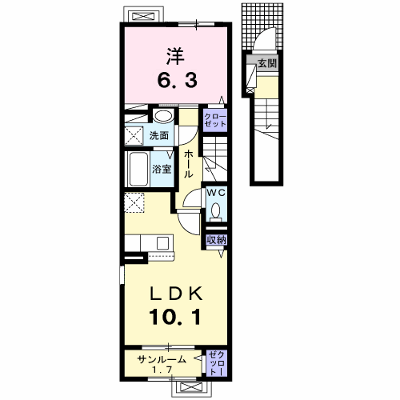 サンライズエイトＢ 205【管理NO：1-027587102-02050】 ★家具家電は申し込み後に搬入します★ ★2026年11月下旬入居可能★の外観画像