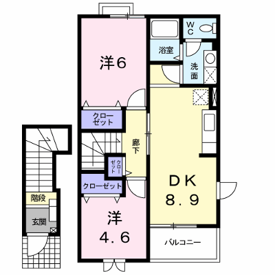 ファンタジーアＢ 202【管理NO：1-012244102-02020】 ★家具家電は申し込み後に搬入します★ ★2026年10月中旬入居可能★の外観画像