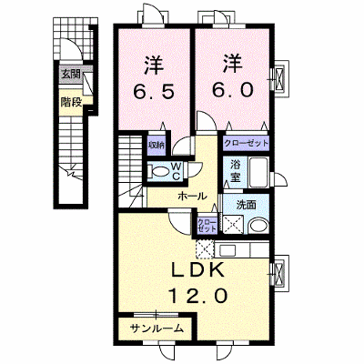 シュシュ 201【管理NO：1-015399401-02010】 ★家具家電は申し込み後に搬入します★ ★2026年10月下旬入居可能★の外観画像