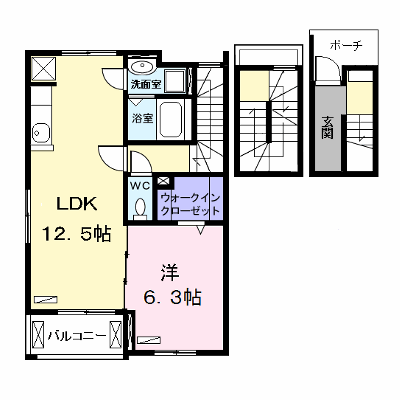 フィオーレ３０２ 305【管理NO：1-021118001-03040】 ★家具家電は申し込み後に搬入します★の外観画像