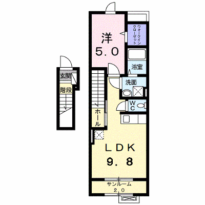 サンリット梶原Ⅱ 203【管理NO：1-020228802-02030】 ★家具家電は申し込み後に搬入します★ ★2026年10月中旬入居可能★の外観画像