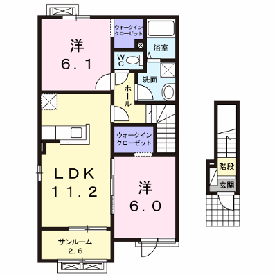 メゾンフランＤ 201【管理NO：1-018584602-02010】 ★家具家電は申し込み後に搬入します★ ★2026年10月中旬入居可能★の外観画像