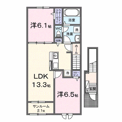 ヒカルサ仁井田 202【管理NO：1-028062801-02020】 ★家具家電は申し込み後に搬入します★ ★2026年09月下旬入居可能★の物件写真1