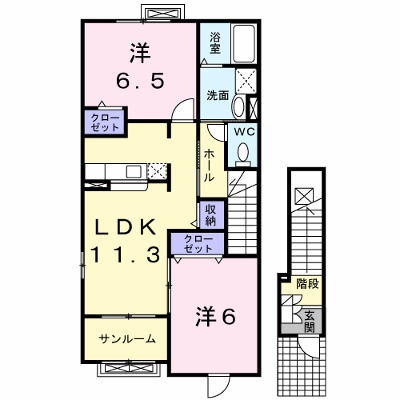 グランデ・フィオーレ　ⅡーＤ 201【管理NO：1-013745304-02010】 ★家具家電は申し込み後に搬入します★ ★2026年10月中旬入居可能★の外観画像
