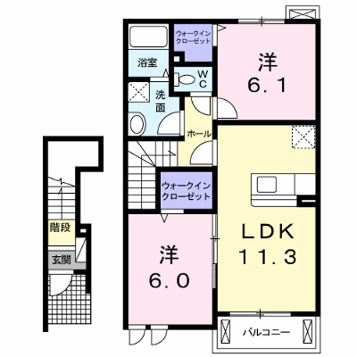 グランデ・ラ・テールＡ 202【管理NO：1-016671301-02020】 ★家具家電は申し込み後に搬入します★ ★2026年10月中旬入居可能★の外観画像