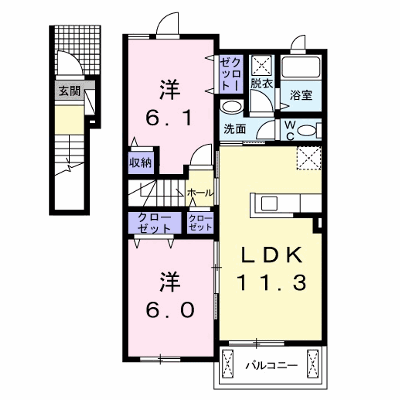 パストラル上ノ原Ⅰ 202【管理NO：1-023610001-02020】 ★家具家電は申し込み後に搬入します★ ★2026年10月中旬入居可能★の外観画像