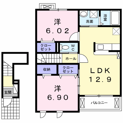 シェ　ソワ・ツー 202【管理NO：1-017793301-02020】 ★家具家電は申し込み後に搬入します★ ★2026年10月下旬入居可能★の外観画像