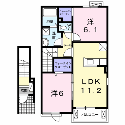 関南町レジデンスⅤ 202【管理NO：1-019762401-02020】 ★家具家電は申し込み後に搬入します★ ★2026年10月下旬入居可能★の外観画像