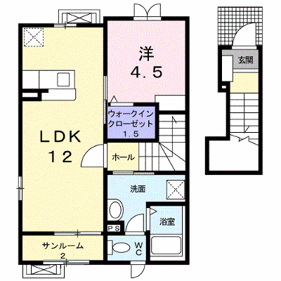 アン　ディマンシェ　Ｄ 204【管理NO：1-017506802-02040】 ★家具家電は申し込み後に搬入します★ ★2026年10月中旬入居可能★の外観画像
