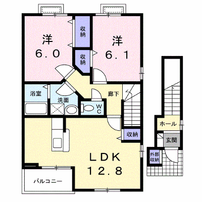 エレガンスヤツオＣ 202【管理NO：1-013497301-02020】 ★家具家電は申し込み後に搬入します★の外観画像