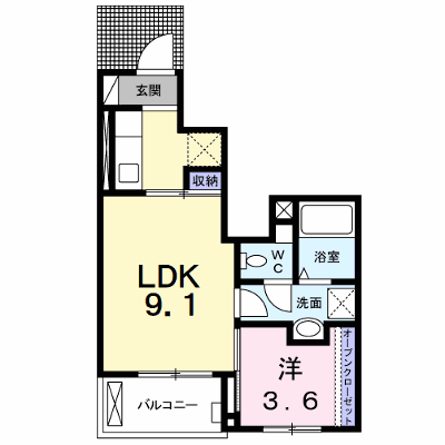 ア・ラ・モード甲府 102【管理NO：1-021550301-01020】 ★家具家電は申し込み後に搬入します★の外観画像