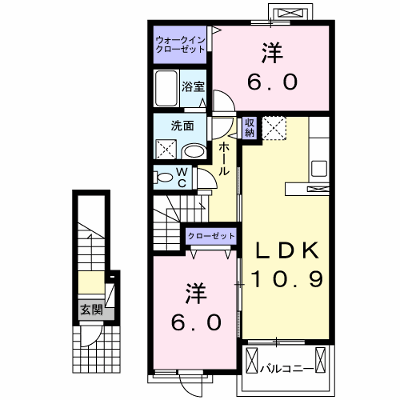 マロン・ドエルＡ 203【管理NO：1-020226101-02030】 ★家具家電は申し込み後に搬入します★ ★2026年09月中旬入居可能★の外観画像