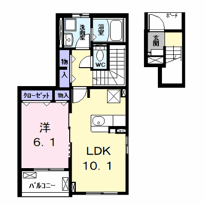 ハピネス 201【管理NO：1-027302901-02010】 ★家具家電は申し込み後に搬入します★ ★2026年10月下旬入居可能★の外観画像
