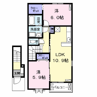 Ｄｉａ　Ｃｒａｎｅ　ⅢＢ 203【管理NO：1-018584502-02030】 ★家具家電は申し込み後に搬入します★ ★2026年10月中旬入居可能★の外観画像