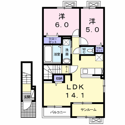 メゾンフランＦ 205【管理NO：1-024558401-02040】 ★家具家電は申し込み後に搬入します★ ★2026年12月中旬入居可能★の外観画像