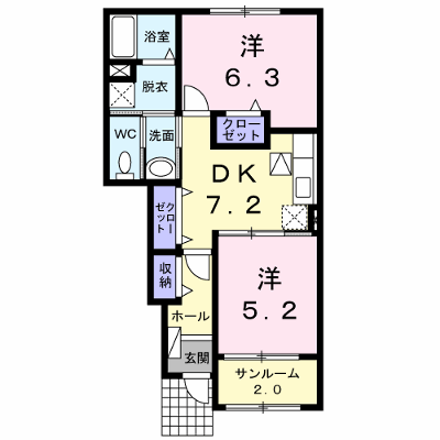 ラフォレスタ 102【管理NO：1-015637301-01020】 ★家具家電は申し込み後に搬入します★ ★2026年10月中旬入居可能★の外観画像