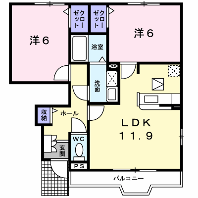 マグノーリア横田Ⅱ 102【管理NO：1-016108701-01020】 ★家具家電は申し込み後に搬入します★ ★2026年11月中旬入居可能★の外観画像