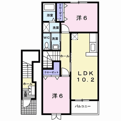 エレガント・河東 202【管理NO：1-014771101-02020】 ★家具家電は申し込み後に搬入します★ ★2026年10月中旬入居可能★の外観画像