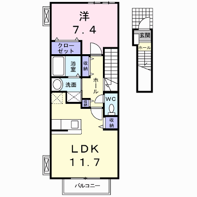 カーサ　エレガンテ　Ⅰ 203【管理NO：1-013129601-02030】 ★家具家電は申し込み後に搬入します★ ★2026年10月下旬入居可能★の外観画像