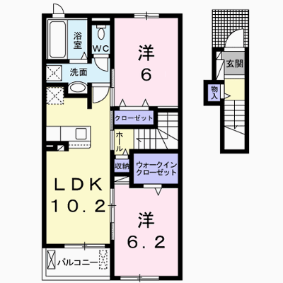 フリーデⅠ 205【管理NO：1-025509001-02040】 ★家具家電は申し込み後に搬入します★ ★2026年10月下旬入居可能★の外観画像
