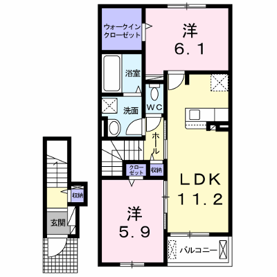 オハナ 203【管理NO：1-025406801-02030】 ★家具家電は申し込み後に搬入します★ ★2026年10月下旬入居可能★の外観画像