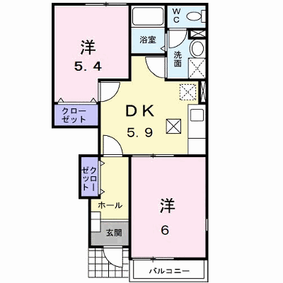 フルールⅢ 102【管理NO：1-010457603-01020】 ★家具家電は申し込み後に搬入します★ ★2026年09月中旬入居可能★の外観画像