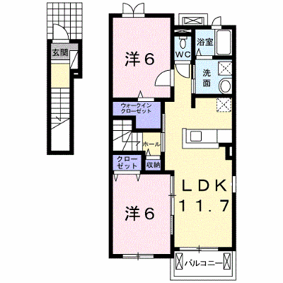 エーデル　シュロス 201【管理NO：1-019859101-02010】 ★家具家電は申し込み後に搬入します★ ★2026年09月中旬入居可能★の外観画像