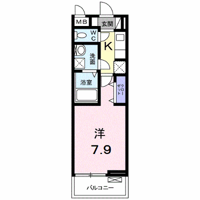 ブッシュ　クローバー　Ⅶ 202【管理NO：1-024033701-02020】 ★家具家電は申し込み後に搬入します★ ★2026年10月下旬入居可能★の外観画像