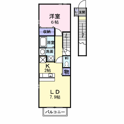 フォンテーヌ 202【管理NO：1-014106001-02020】 ★家具家電は申し込み後に搬入します★ ★2026年10月中旬入居可能★の外観画像