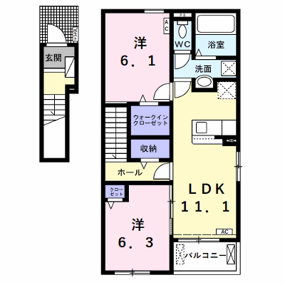 Ｌｅｉ（レイ）ａ 201【管理NO：1-027306501-02010】 ★家具家電は申し込み後に搬入します★ ★2026年10月下旬入居可能★の外観画像