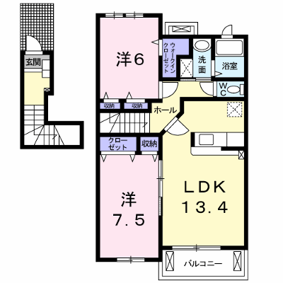 リベルテ道徳 202【管理NO：1-014799201-02020】 ★家具家電は申し込み後に搬入します★の外観画像