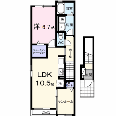 リエール 201【管理NO：1-027405601-02010】 ★家具家電は申し込み後に搬入します★の外観画像