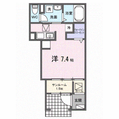 シャンブル０６ 102【管理NO：1-028379901-01020】 ★家具家電は申し込み後に搬入します★ ★2027年01月下旬入居可能★の外観画像