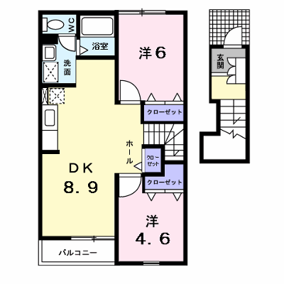 メゾン・アンソレイエ 202【管理NO：1-011097901-02020】 ★家具家電は申し込み後に搬入します★ ★2026年10月中旬入居可能★の外観画像