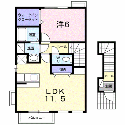 ソレイユ 201【管理NO：1-012984501-02010】 ★家具家電は申し込み後に搬入します★ ★2026年10月下旬入居可能★の外観画像