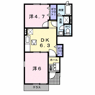 パルフェ三隈Ａ 101【管理NO：1-014048201-01010】 ★家具家電は申し込み後に搬入します★ ★2026年10月中旬入居可能★の外観画像