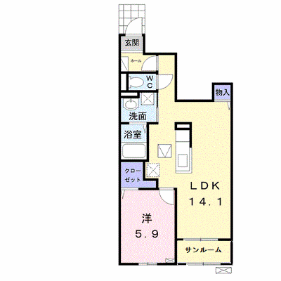 Ｋ’ｓコート　大牟田 103【管理NO：1-024837201-01030】 ★家具家電は申し込み後に搬入します★ ★2026年10月下旬入居可能★の外観画像