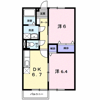 フラワ－ポ－ト　Ｂ 201【管理NO：1-007143302-02010】 ★家具家電は申し込み後に搬入します★ ★2026年11月中旬入居可能★の外観画像