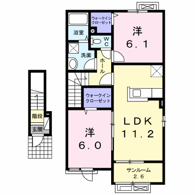 パーシモン　Ｄ 202【管理NO：1-021753702-02020】 ★家具家電は申し込み後に搬入します★ ★2026年09月下旬入居可能★の外観画像