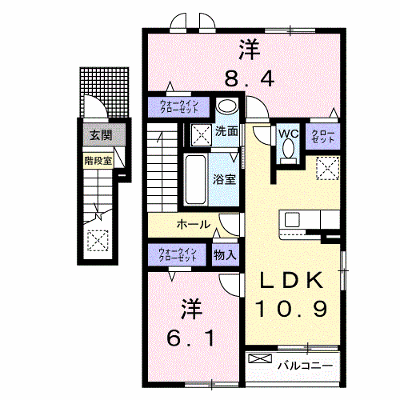 ＮＩＤＯ白い雲 201【管理NO：1-028790602-02010】 ★家具家電は申し込み後に搬入します★ ★2027年02月上旬入居可能★の外観画像