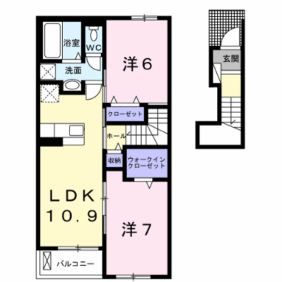 アベニール　ジャルダン 202【管理NO：1-026632801-02020】 ★家具家電は申し込み後に搬入します★ ★2026年10月下旬入居可能★の外観画像