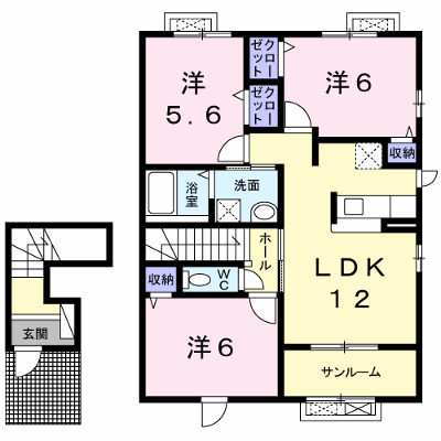 サン・ミシェル 201【管理NO：1-020619201-02010】 ★家具家電は申し込み後に搬入します★ ★2026年10月中旬入居可能★の外観画像