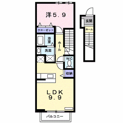 サンシャイン　桜川　Ｂ 202【管理NO：1-011698802-02020】 ★家具家電は申し込み後に搬入します★ ★2026年10月下旬入居可能★の外観画像