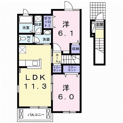 ｐｉａｇｅｔ城島Ⅰ 202【管理NO：1-023478501-02020】 ★家具家電は申し込み後に搬入します★ ★2026年10月下旬入居可能★の外観画像