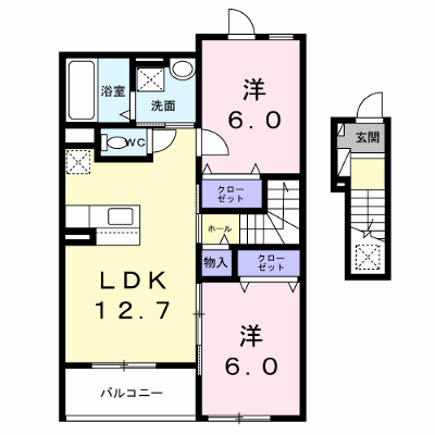 ベレ・ハーモニー 203【管理NO：1-025408001-02030】 ★家具家電は申し込み後に搬入します★ ★2026年09月中旬入居可能★の外観画像