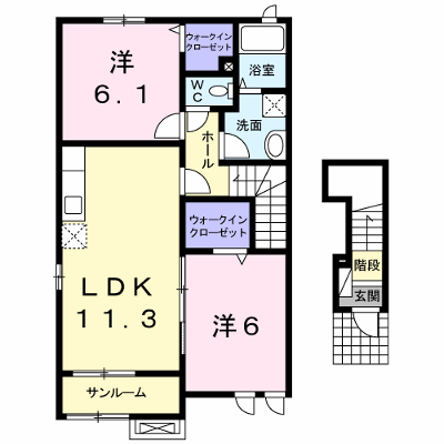 ヌーベルカクマンＢ 201【管理NO：1-017658901-02010】 ★家具家電は申し込み後に搬入します★ ★2026年09月下旬入居可能★の外観画像