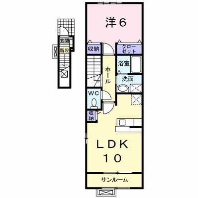 アルバ土崎Ｂ 202【管理NO：1-015568702-02020】 ★家具家電は申し込み後に搬入します★ ★2026年10月下旬入居可能★の外観画像