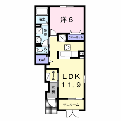 シュガーローズＡ館 104【管理NO：1-021584701-01040】 ★家具家電は申し込み後に搬入します★ ★2026年10月上旬入居可能★の外観画像