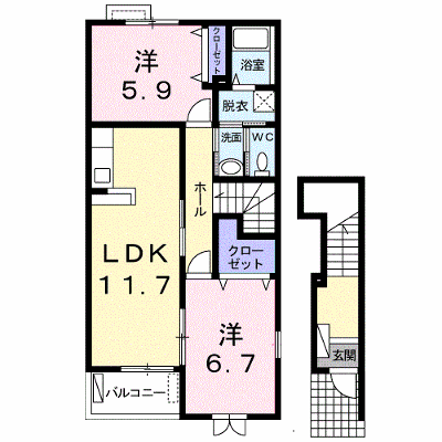 パークサイド 201【管理NO：1-015580701-02010】 ★家具家電は申し込み後に搬入します★ ★2026年10月中旬入居可能★の外観画像